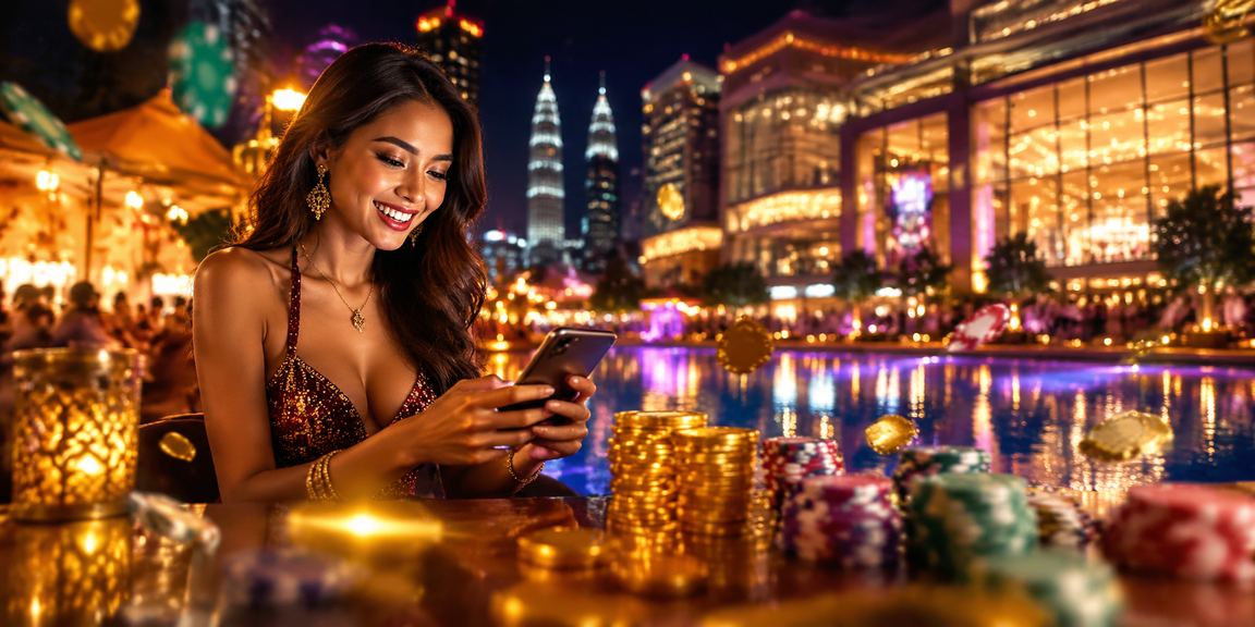 Pengguna Kuala Lumpur menggunakan telefon untuk mengakses kasino mudah alih 1440p dengan selamat