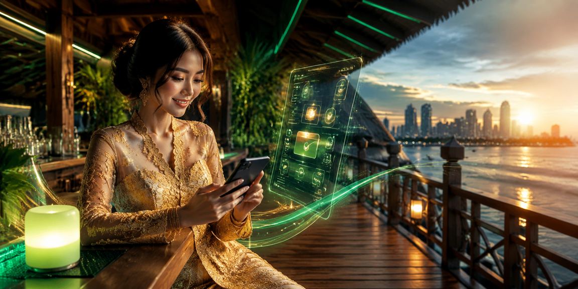 Pengguna Sabah main kasino mudah alih dengan pakaian kebaya
